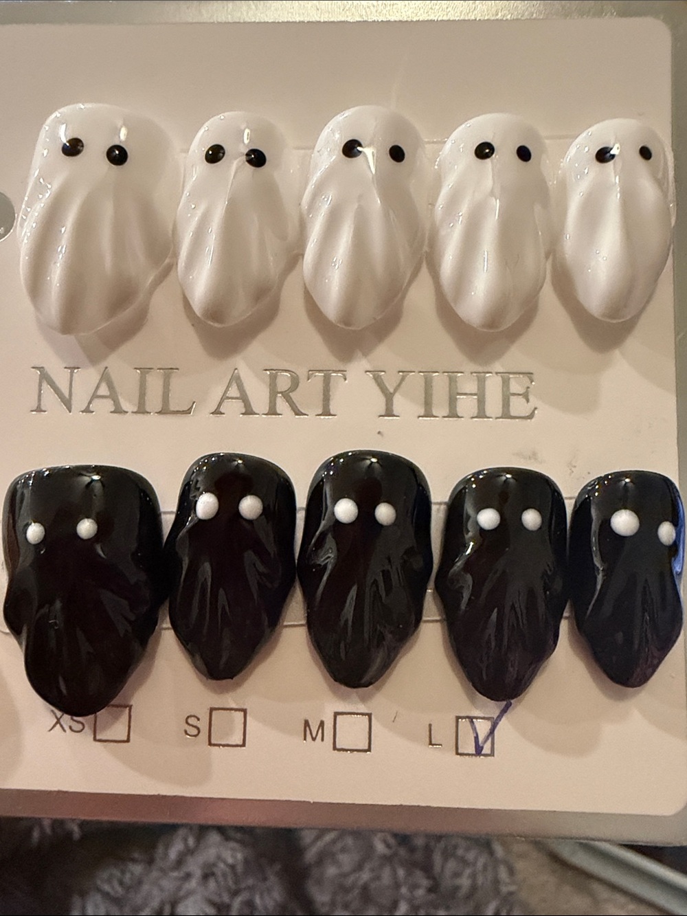Black and White Ghost Nail Set